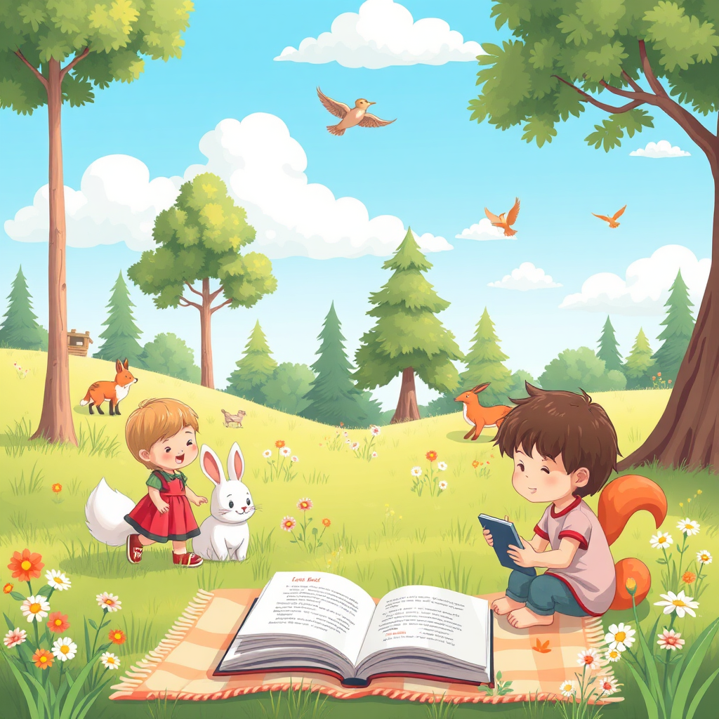 Peaceful nature illustration for Animals & Nature hero