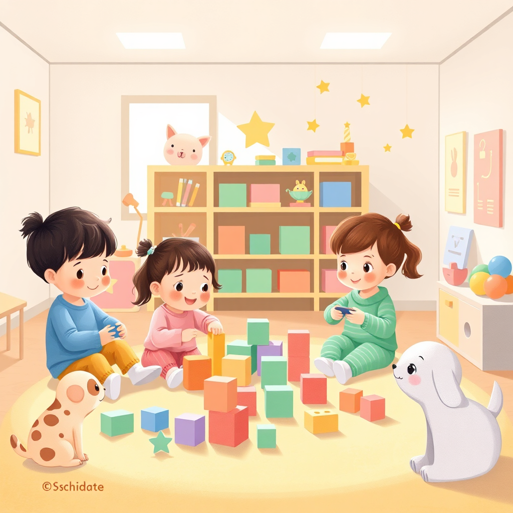 Children counting illustration